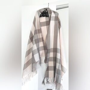 Pink and Grey Plaid Scarf